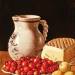 Still Life with cherries, cheese and greengages